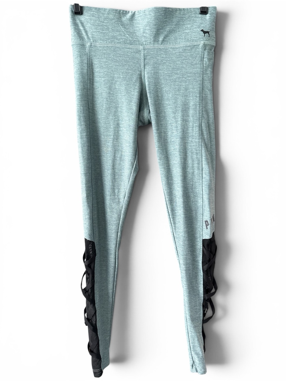 PINK Victoria's Secret Green Athletic Yoga Leggings with Mesh Detail Small
